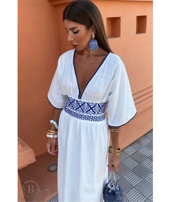 Abito Maxi Bianco Boho Chic Estivo de pas cher