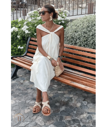 Abito Bianco Maxi Boho in Lino les muscles