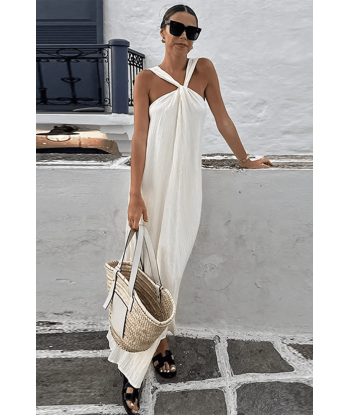 Abito Bianco Maxi Boho in Lino les muscles