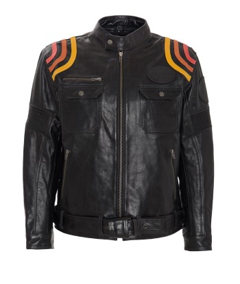 VESTE EN CUIR KING KEROSIN AVEC IMPRIMÉ »CAFE RACER« ET RAYURES RACER en stock