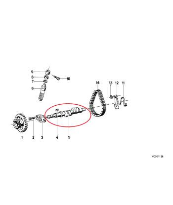 Arbre à cames 284DEG - BMW-11311259262 les ctes