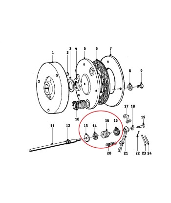 Cage à billes 22,5X6,2X5,6 - BMW-23211230961 + Disque de pression - BMW-23211230962 + Pièce de pression - BMW-21521020106 + Anneau d'étanchéité - BMW-21521020109 est présent 