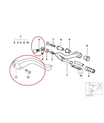 OCCASION Tige de commande L48MM - BMW-23412333265 + Bras de commande - BMW-23007653994 + Vis cylindrique M6X35 - BMW-07119900687 livraison gratuite