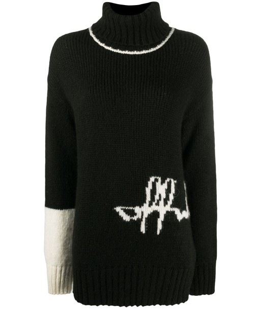 OFF WHITE - Pull en maille intarsia à col roulé à prix réduit toute l'année