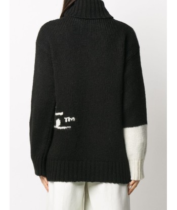 OFF WHITE - Pull en maille intarsia à col roulé à prix réduit toute l'année