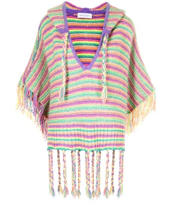 MIRA MIKATI - Poncho rayé à capuche pas cher 