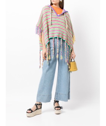 MIRA MIKATI - Poncho rayé à capuche pas cher 