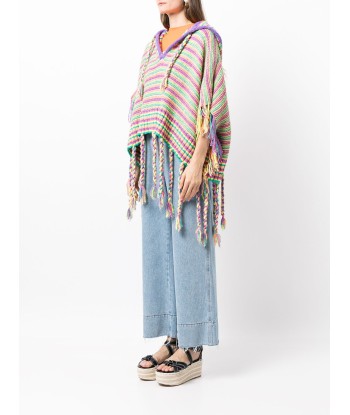 MIRA MIKATI - Poncho rayé à capuche pas cher 