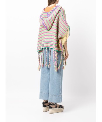 MIRA MIKATI - Poncho rayé à capuche pas cher 