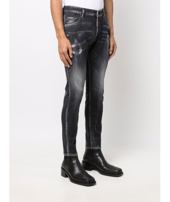 DSQUARED2 - Jean skinny à effet délavé en linge