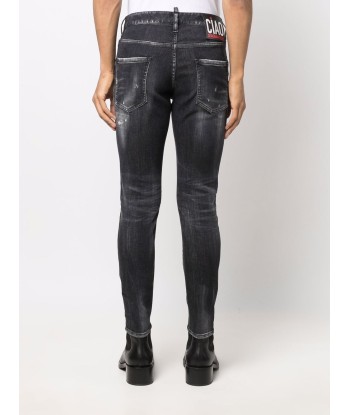 DSQUARED2 - Jean skinny à effet délavé en linge