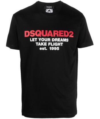 DSQUARED2 - Tee-shirt à logo imprimé noir en stock