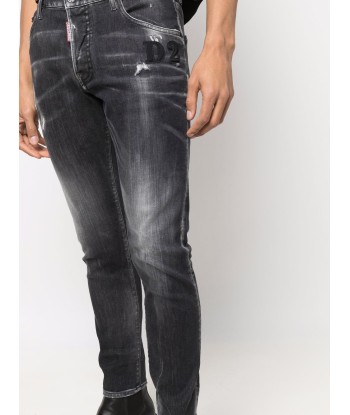 DSQUARED2 - Jean skinny à effet délavé en linge