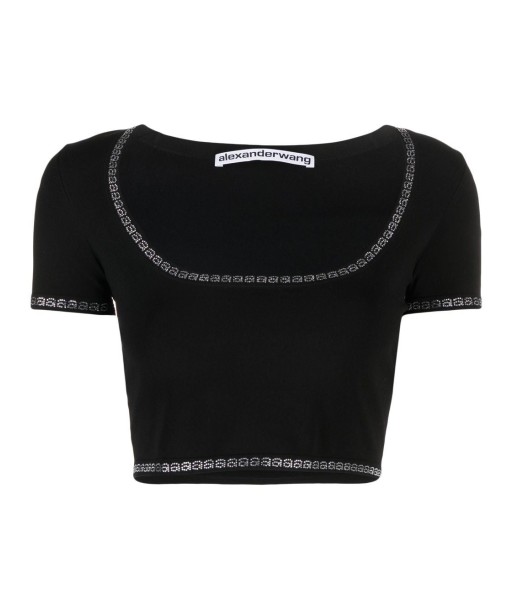 ALEXANDER WANG - T-shirt crop à col rond la chaussure